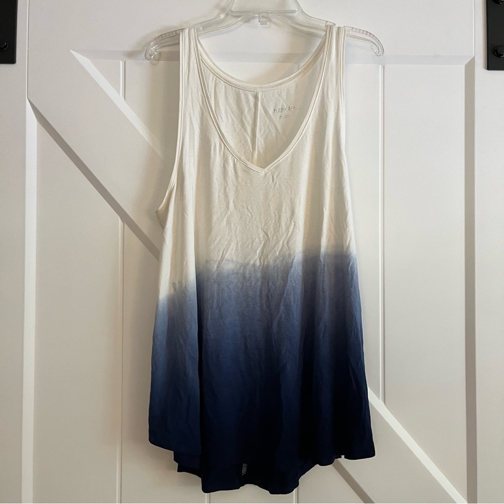 Navy & White Ombre Tank